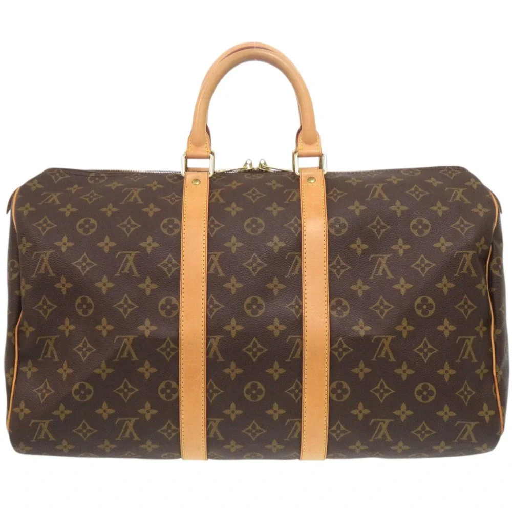 LOUIS VUITTON Brown Monogram Keepall 45 Boston Bag